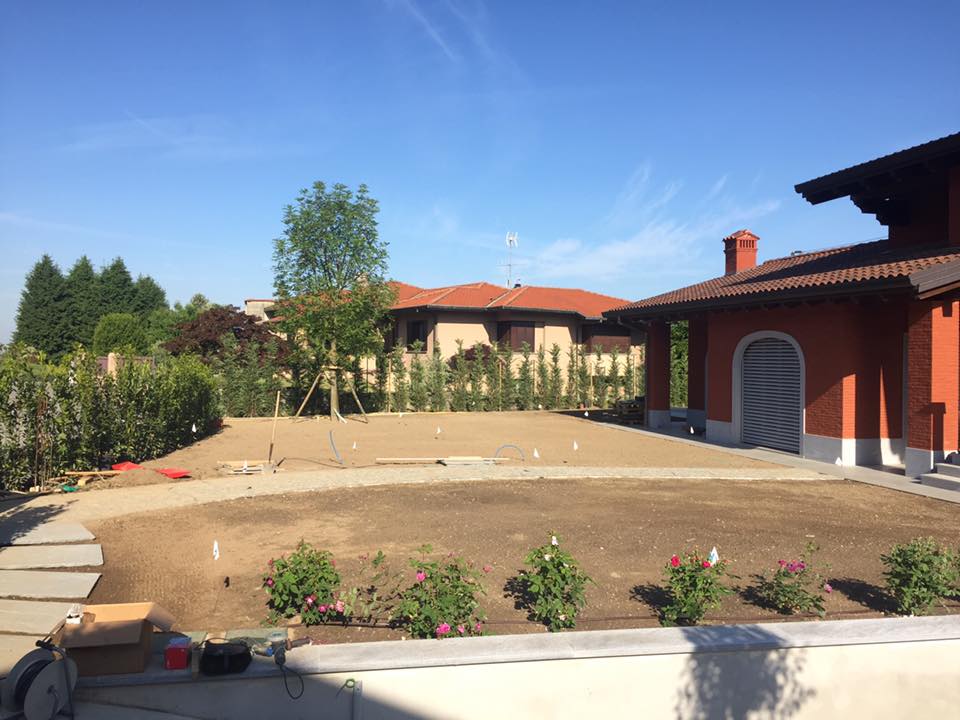 Cantiere del giardino in preparazione